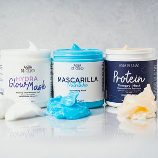 mascarilla para cabello de agua de cielo