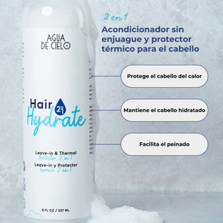protector de calor para el cabello hair hydrate agua de cielo